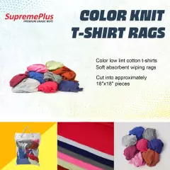 New Color Knit T-Shirt Wiping Rags 10 lbs. Bag Multipurpose Cleaning Cloths