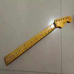 YELLOW 24 FRET MAPLE GUITAR NECK REPLACEMENT FLOYD ROSE NUT GUITAR NECK DIY