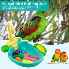 Pet Bath Tub for Bird Parrot,Parrot Automatic 1 Pc, clear.orange,green 