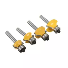 4 Pcs/1/4 Inch/Shank Round Over Bead Edge Forming Router Bit 1/2 3/8 1/4 1/8