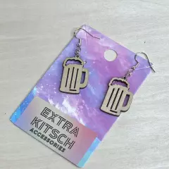 Beer Mug Earrings - Stein Octoberfest Lightweight Handmade Jewelry