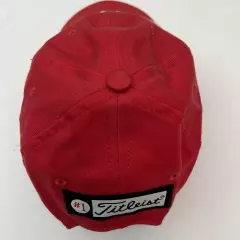 Titleist Pro V1 Foot Joy Hat Mens Red White Adjustable Strapback Cap #1 Golf