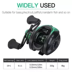 Bait Casting Fishing Reel Fresh Salt Water 20 Ball Bearings 9.1:1 with 18lb Drag