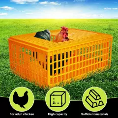 Poultry Carrier Crate Plastic Chicken Transport Cage Heavy Duty Chicken Crate...