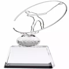 CRYSTAL GOLF TROPHY 10" AWARD LINED PRESENTATION BOX FREE ENGRAVING M-CRY440