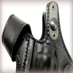 TEXAS 1836 Right Hand Leather Dual Snap Thumb Break Belt Holster for S&W J-FRAME