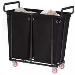 2 Section Laundry Hamper with Wheels 360L Large Rolling Laundry Sorter Cart 