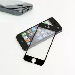 TEMPERED GLASS LCD CLEAR SCREEN PROTECTOR FILM GUARD SHIELD BLACK APPLE IPHONE 5