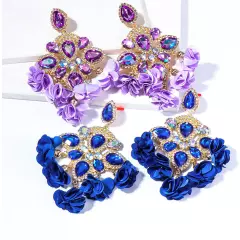 Bohemia Color Diamond Flower Female Earrings