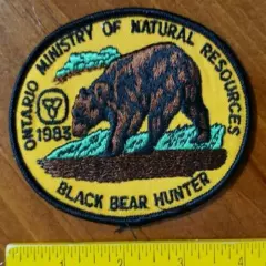 1983 Ontario Successful Bear Hunting Crest - MNR Patch - Natural Resources