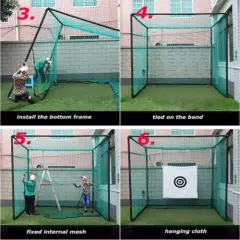 INTBUYING® 9.8ft Golf Practice Network Golf Hitting Net Training Aid Green Color