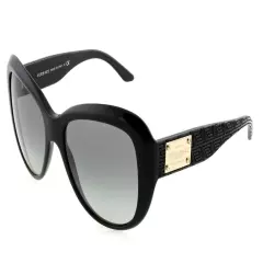 New VERSACE VE 4285 GB1/11 57mm Black Oversized Sunglasses Italy