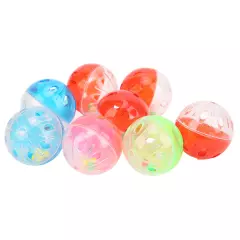 10pcs Bird Toys Ball Colorful Plastic Bird Jingle Balls Cage Accessories