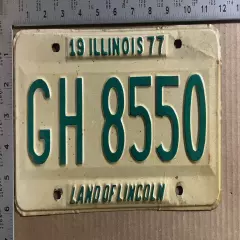 1977 Illinois license plate GH 8550 Ford Chevy Dodge 12568