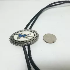 Silver finish and crushed turquoise bolo tie Horse high quality