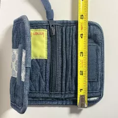 Lemon Hill Tri-Fold Wallet Quilted Chambray Denim Folding Pockets Credit Card