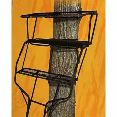 Muddy Legend XLT 18 Ft Tall 2 Person Deer Hunting Ladder Treestand w/2 Harnesses