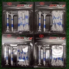 4 Zero Friction ZFTour Maxx 3 Prong White/Blue Golf Tees Packs 3 1/4" - ZT25007