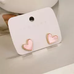 Sweet Heart Stud Earrings For Women Girls Enamel Earrings Mini Ear Studs Trendy