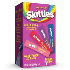 Skittles Singles to Go Variety Pack, Watertok Powdered Drink Mix, Zero Sugar, L