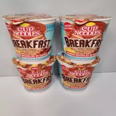 NISSIN Cup Noodles BREAKFAST Flavor Ramen Noodles 2.25 oz - 4 Cups LIMITED EDITI