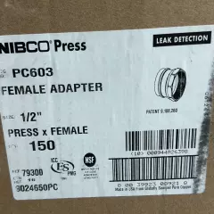 LOT 0F 150 - 1/2" PROPRESS NIBCO COPPER PRO PRESS FEMALE ADAPTERS VIEGA***USA***