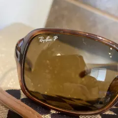 Ray-Ban P Polarised RB 4068 642/57 Brown Sunglasses With Unbranded Case