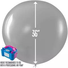 Silver Bubble Color Party Decoration 36"" Huge Latex Balloons 6pcs