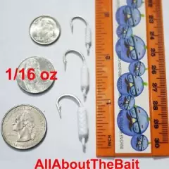 50 pack - 1/16oz - WHITE - Yellowtail Snapper Jigs - Mustad Saltwater Hook 