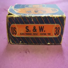 Vintage Rare US Cartridge Co. 38 S&W Central Fire Ammo Shell Box - EMPTY