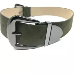 INC International Concepts Womens Belt Double Buckle Olive Green Size Medium NEW