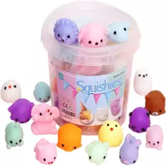 Squishies Squishy Toy 24Pcs Party Favors for Kids Mochi Squishy Toy Moji Kids Mi