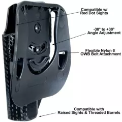 Black Scorpion Gear OWB Paddle Holster fits Ruger American Compact 3.55in