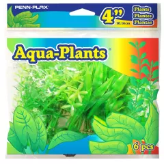 Penn Plax 3-Pack Aquarium Plastic Plant, 4-Inch, Green