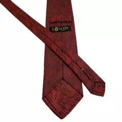 LA VITA Men's 100% Silk XL Necktie ITALY Designer PAISLEY Red/Blue/Orange EUC