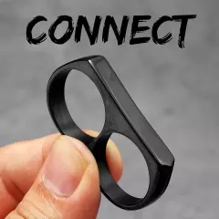 Connect Two Fingers Men Rings Stainless Steel Women Jewelry Punk New in Rock