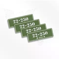 Ammo Can Decals - 22-250 - 4 Ammo Can Stickers - 22-250 Ammo Can Labels Olive OD