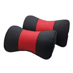 2*Car Seat Headrest Neck Cushion Pillows Neck Head Rest Real Leather Multicolor