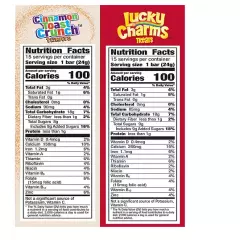 30 pk: Cinnamon Toast Crunch and Lucky Charms Treat Bars, Variety Pack 0.85 oz