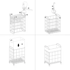 Laundry Hamper with Heavy Duty Rolling Lockable Wheels; Durable Laundry Basket