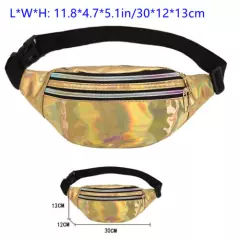 Women Men Laser Shiny Waist Bag Packs Travel Outdoors Gym Hiking Sports