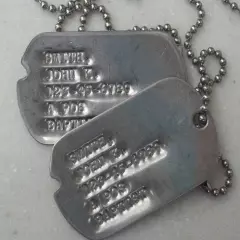  Real Standard Notched Military Issue GI Dog Tags Dogtags Made Just For U