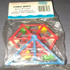 Vo Toys Ferris Wheel 6 Cups for Parakeets Creative Bird Foraging New Old Stock