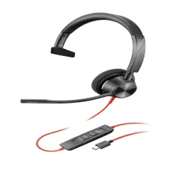 NEW Poly Blackwire 3310 Monaural Microsoft Teams USB-C Headset +USB-C/A