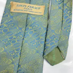 Vintage Louis Feraud 1970's Wide Psychedelic Abstract Blue Tie Men's 3.8" x 53"