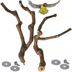 kathson Natural Parrot Perch Bird Stand Pole Wild Grape Stick Paw 3PCS, 3PCS 