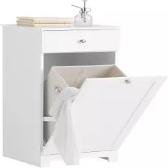 Bathroom Laundry Cabinet with Basket, Tilt-Out Laundry Hamper, Bathroom Storage