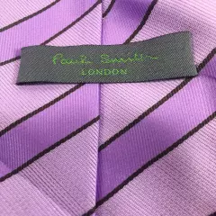 Paul Smith London Tie Purple Black Striped 100 Silk Handmade