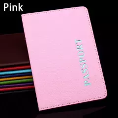 1PC PU Leather Passport Cover Case Holder Travel Purse ID Card Cover Solid Color