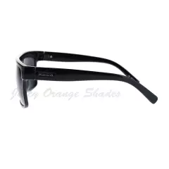 KUSH Men's Sunglasses Flat Top Square Frame Black Dark Lens